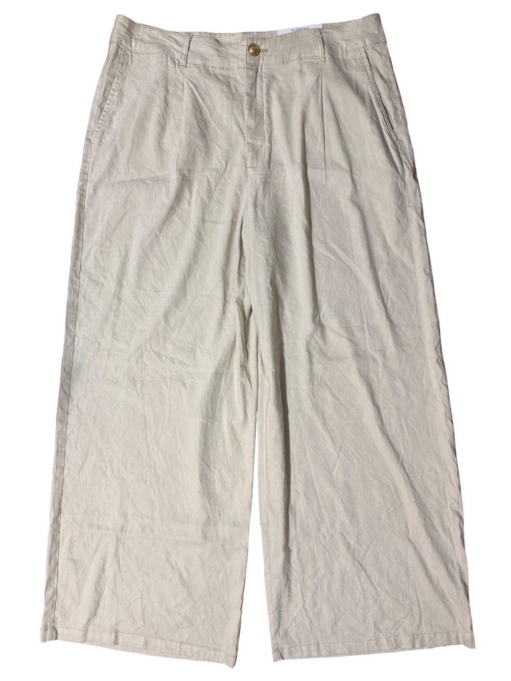 INC International Concepts Wide-Leg Pants in Light Beige-Size 18